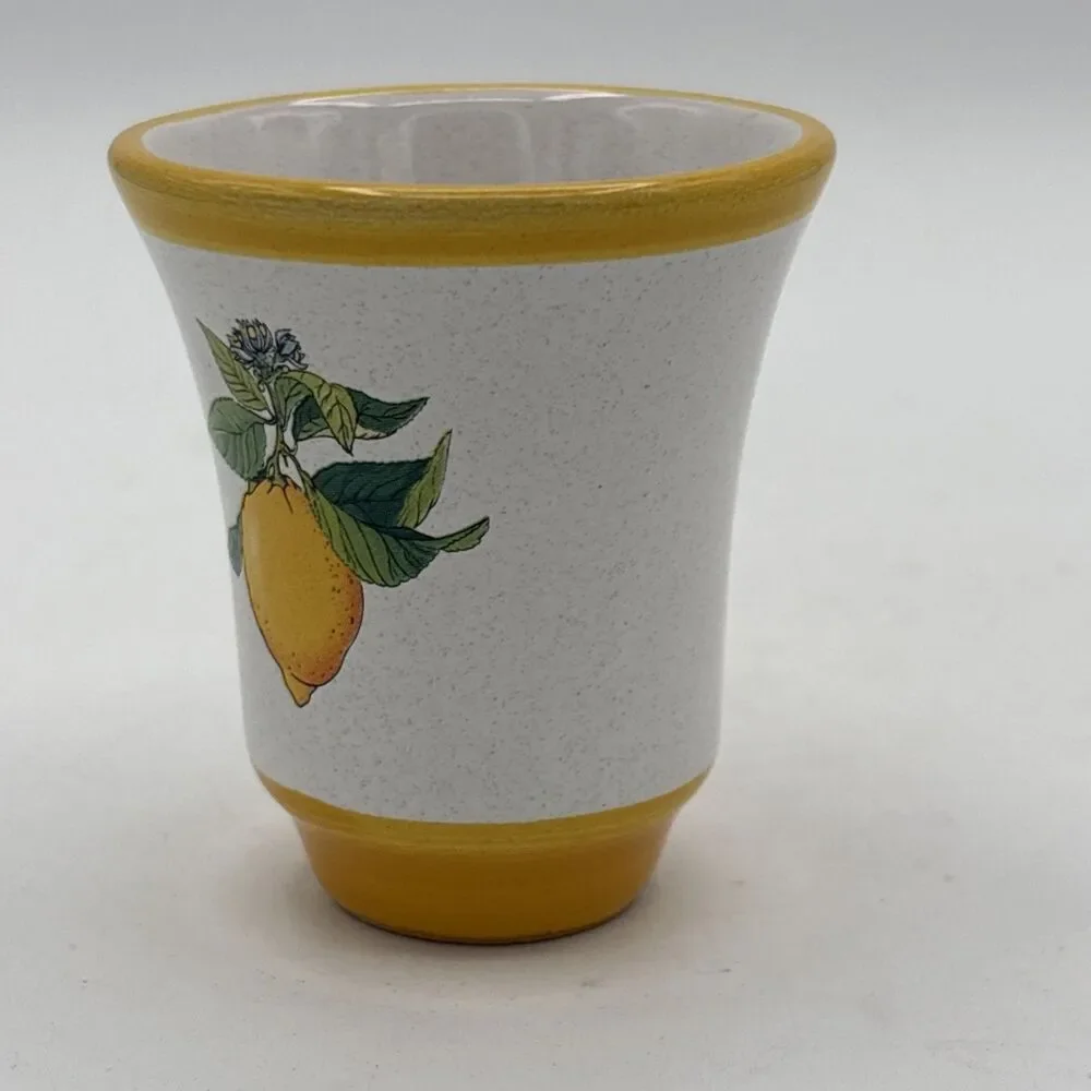 Pallini Limoncello Shot Glass Deruta Italy Pottery Barware Lemon